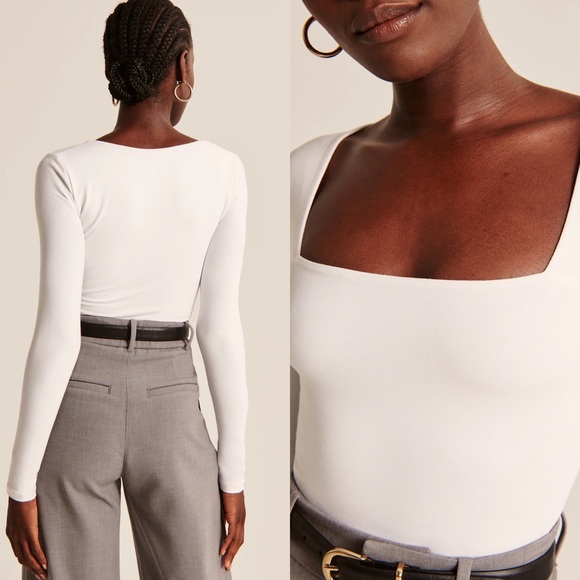 ❌SOLD❌ (NWOT) A&F Square Neck Long Sleeve Bodysuit - Picture 2 of 8